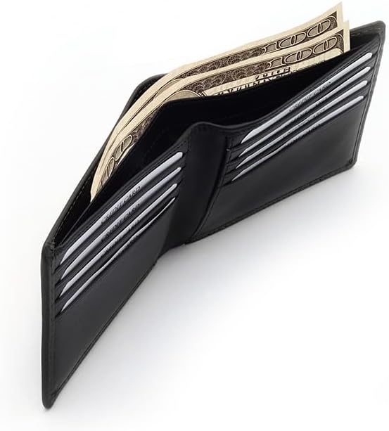 Eid Gift Set - Sheaffer® Sentinel Dark Green and Chrome Ballpoint Pen With Chrome Trims + Genuine Leather Men's Wallet with RFID-Black