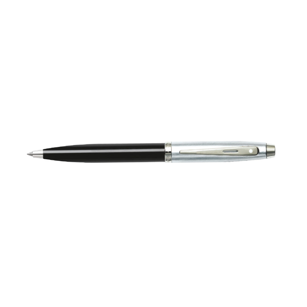 Pen Sheaffer 100 E9313 Glossy Black Barrel Brushed Chrome Cap Chrome Plated Trims Bp