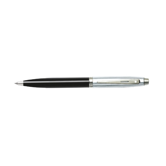 Pen Sheaffer 100 E9313 Glossy Black Barrel Brushed Chrome Cap Chrome Plated Trims Bp