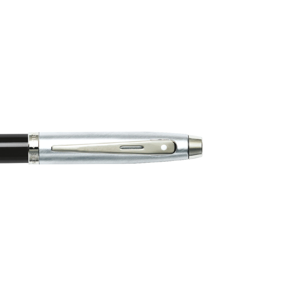 Pen Sheaffer 100 E9313 Glossy Black Barrel Brushed Chrome Cap Chrome Plated Trims Bp