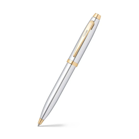 Pen Sheaffer 100 E9340  Bright Chrome With Gold Tone Trims Bp