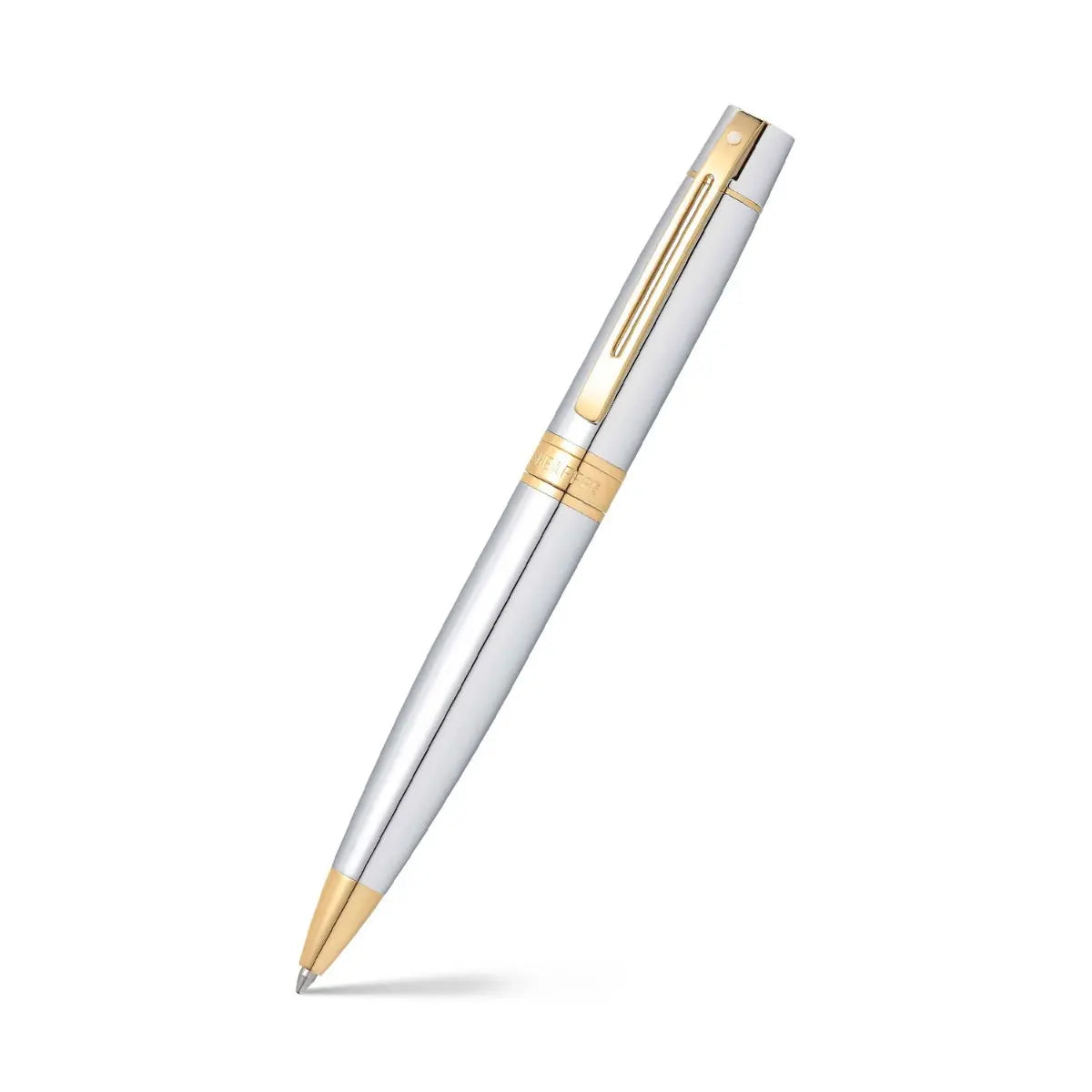 Pen Sheaffer 300 E9342 Bright Chrome With Gold Tone Trims Bp