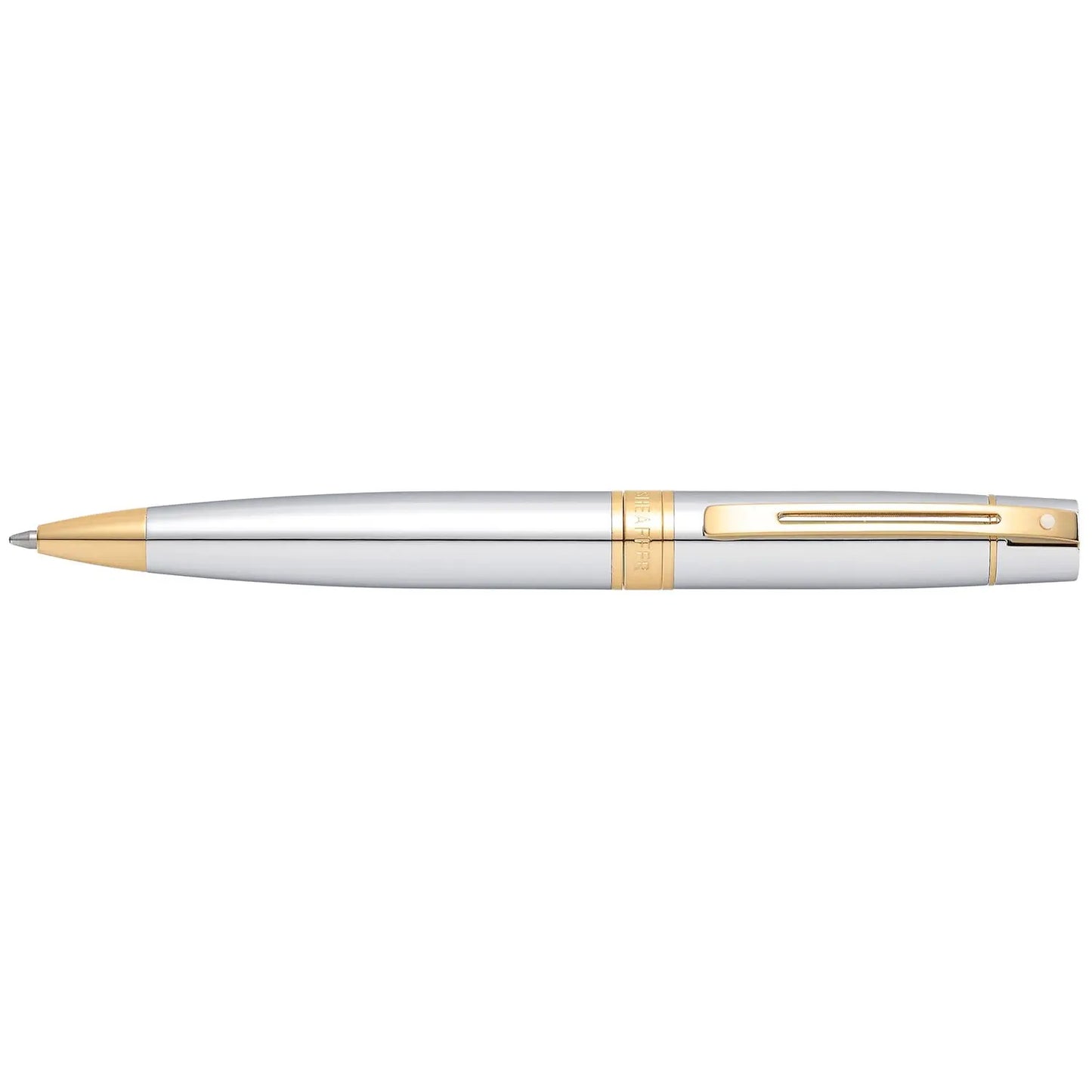 Pen Sheaffer 300 E9342 Bright Chrome With Gold Tone Trims Bp