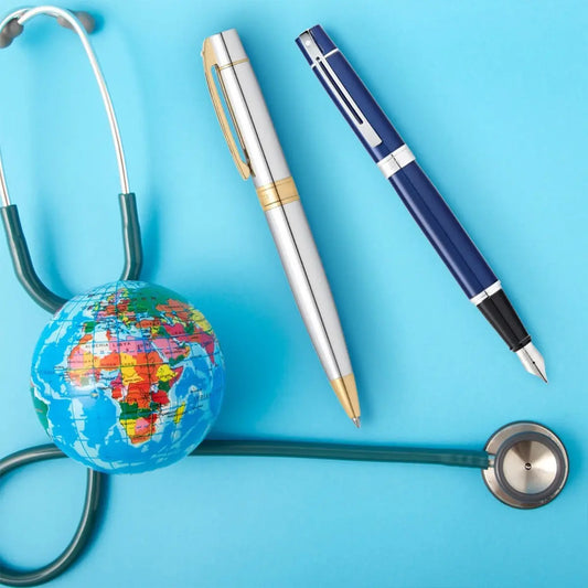 Pen Sheaffer 300 E9342 Bright Chrome With Gold Tone Trims Bp