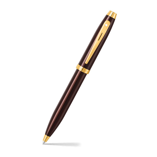 Pen Sheaffer 100 E9370  Coffee Brown With Pvd Gold Trims Bt