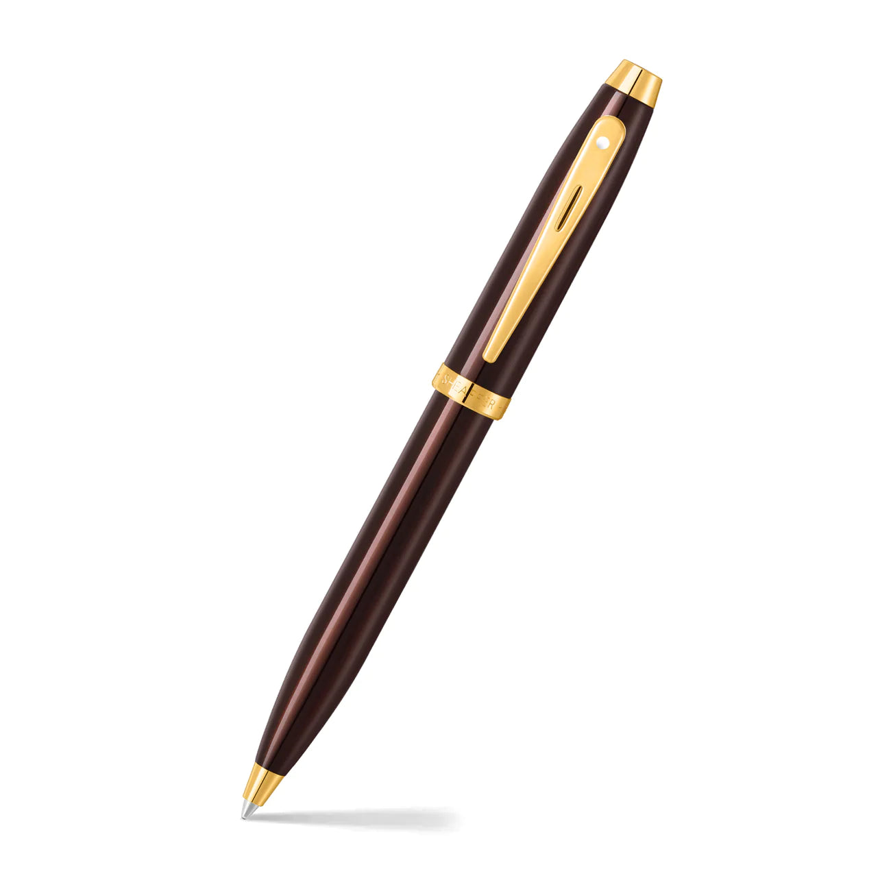 Eid Gift Set - Sheaffer 100 E9370 Coffee Brown with Gold Trims + Chase Plus Soft Leather Wallet & Business Card holder set - Brown