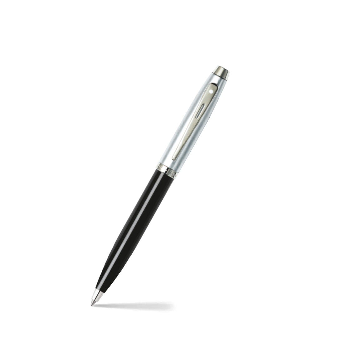 Pen Sheaffer 100 E9313 Glossy Black Barrelbrushed Chrome Capchrome Plated Trims Bp With A5 Notebook In Black Giftbox