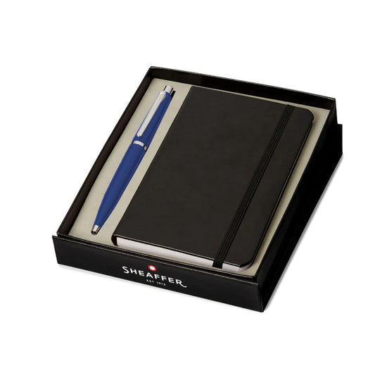 Pen Sheaffer Vfm G9401  Neon Blue With Nickel Plated Trims Bp With A6 Notebook