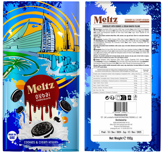 Meltz Dubai Chocolate Cookies & Cream Knafeh 192g