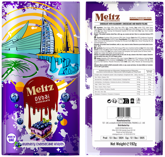 Meltz Dubai Chocolate Blueberry Cheesecake Knafeh 192g