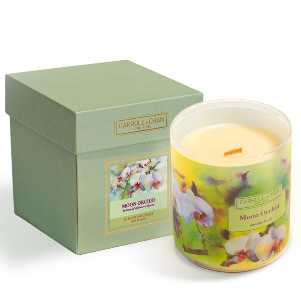 شمعة برطمان مصنوعة من شمع العسل بنسبة 100% من زهرة الأوركيد القمرية