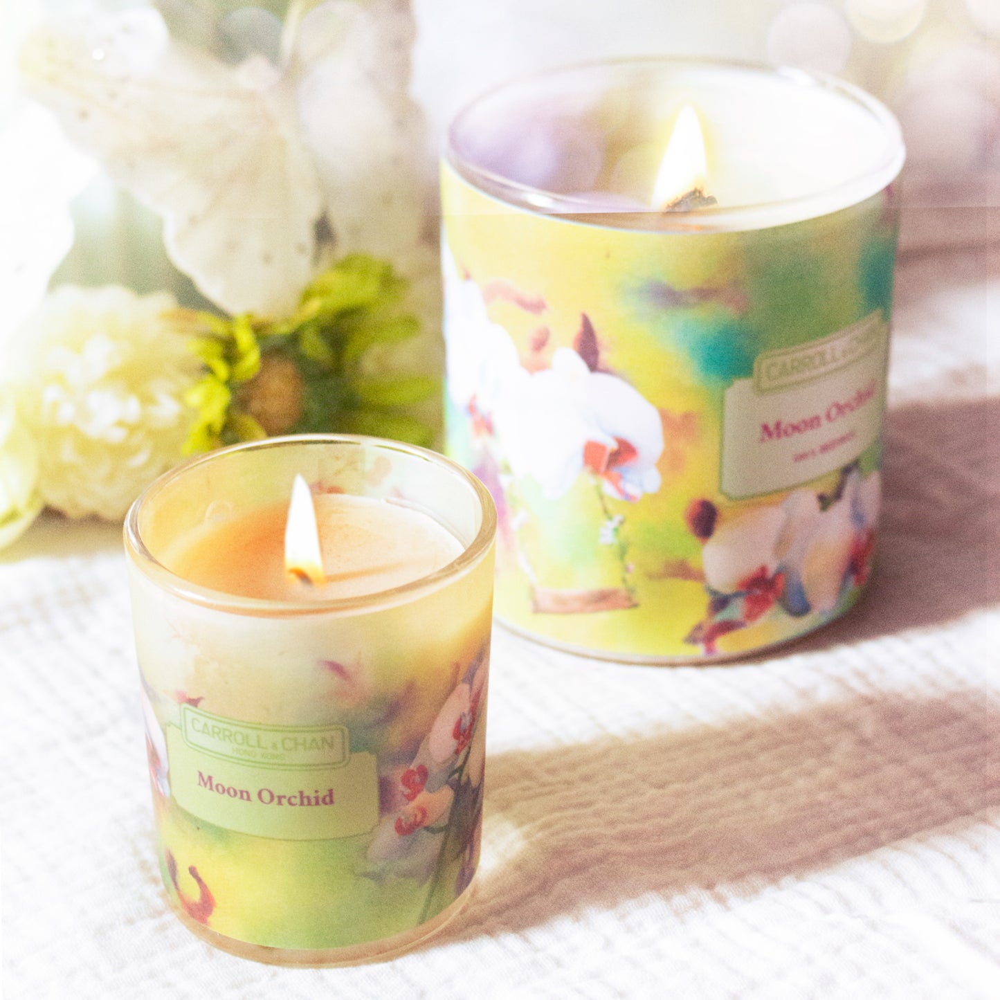 شمعة برطمان مصنوعة من شمع العسل بنسبة 100% من زهرة الأوركيد القمرية