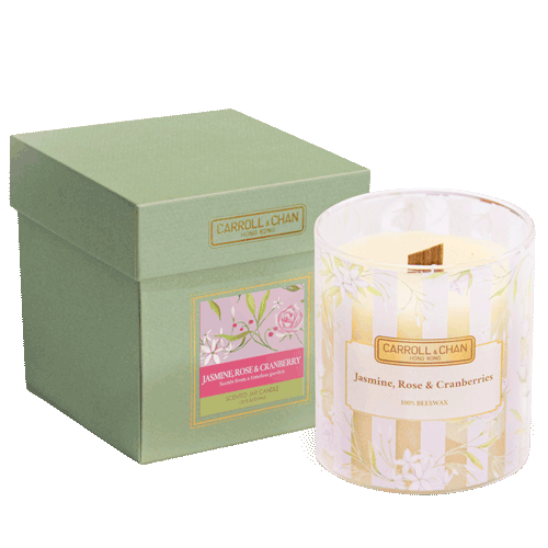 شمعة في برطمان برائحة الياسمين والورد والتوت البري مصنوعة من شمع العسل بنسبة 100%