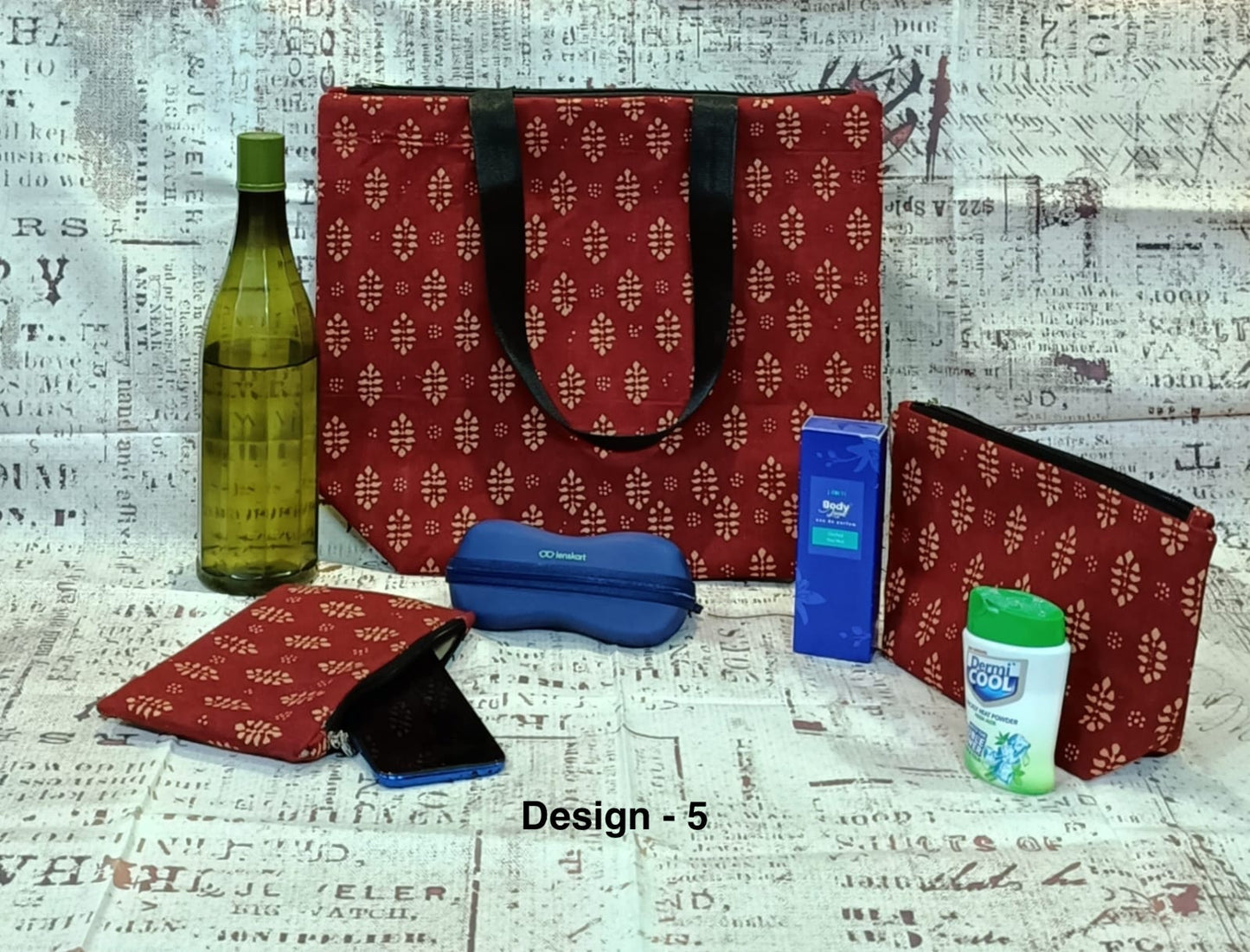 مجموعة حقائب توت مستدامة من كريسفيد - مطبوعات بلوكية