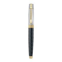 Pen Sheaffer 300 E9347 Engraved Matt Black Barrel And Shiny Chrome Cap, Pvd Gold Trims Fine Fp