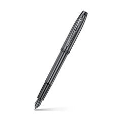 Pen Sheaffer 100 E9375 Shiny Dark Grey Gunmetal With Pvd Trims Fine Fp