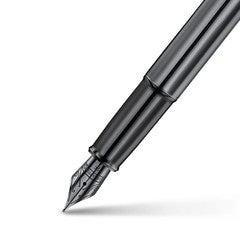 Pen Sheaffer 100 E9375 Shiny Dark Grey Gunmetal With Pvd Trims Fine Fp