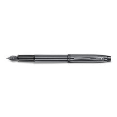 Pen Sheaffer 100 E9375 Shiny Dark Grey Gunmetal With Pvd Trims Fine Fp