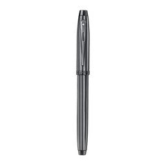 Pen Sheaffer 100 E9375 Shiny Dark Grey Gunmetal With Pvd Trims Fine Fp