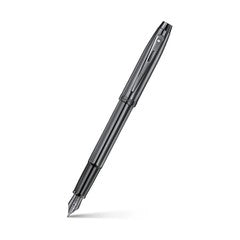 Pen Sheaffer 100 E9375 Shiny Dark Grey Gunmetal With Pvd Trims Medium Fp