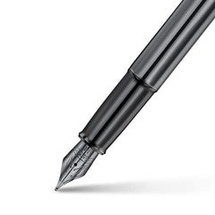 Pen Sheaffer 100 E9375 Shiny Dark Grey Gunmetal With Pvd Trims Medium Fp