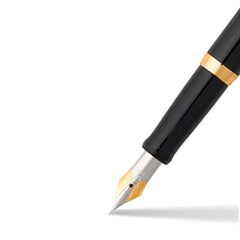 Pen Sheaffer Sagaris E9471 Glossy Black With Gold Tone Trims Fine Fp