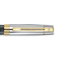 Pen Sheaffer 300 E9347 Engraved Matt Black Barrel And Shiny Chrome Cap,pvd Gold Trims Rb
