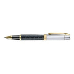 Pen Sheaffer 300 E9347 Engraved Matt Black Barrel And Shiny Chrome Cap,pvd Gold Trims Rb