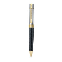Pen Sheaffer 300 E9347 Engraved Matt Black Barrel And Shiny Chrome Cap,pvd Gold Trims Bp