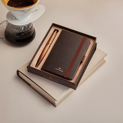 Giftset Sheaffer Vfm 9428 Coffee Edition Matt Brown With Regal Brown Pvd Trims Bp With Coffee Small Notebook