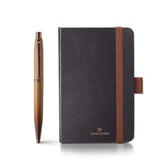 Giftset Sheaffer Vfm 9428 Coffee Edition Matt Brown With Regal Brown Pvd Trims Bp With Coffee Small Notebook