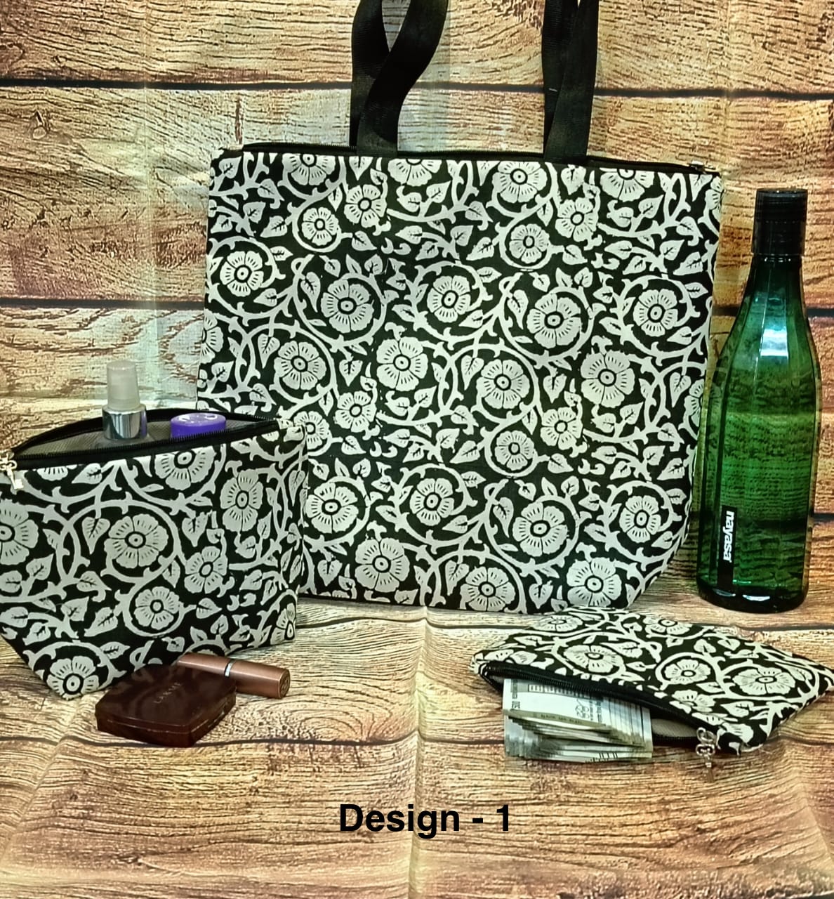 Ethnic Krisved Sustainable Tote Bag Set - Block Prints