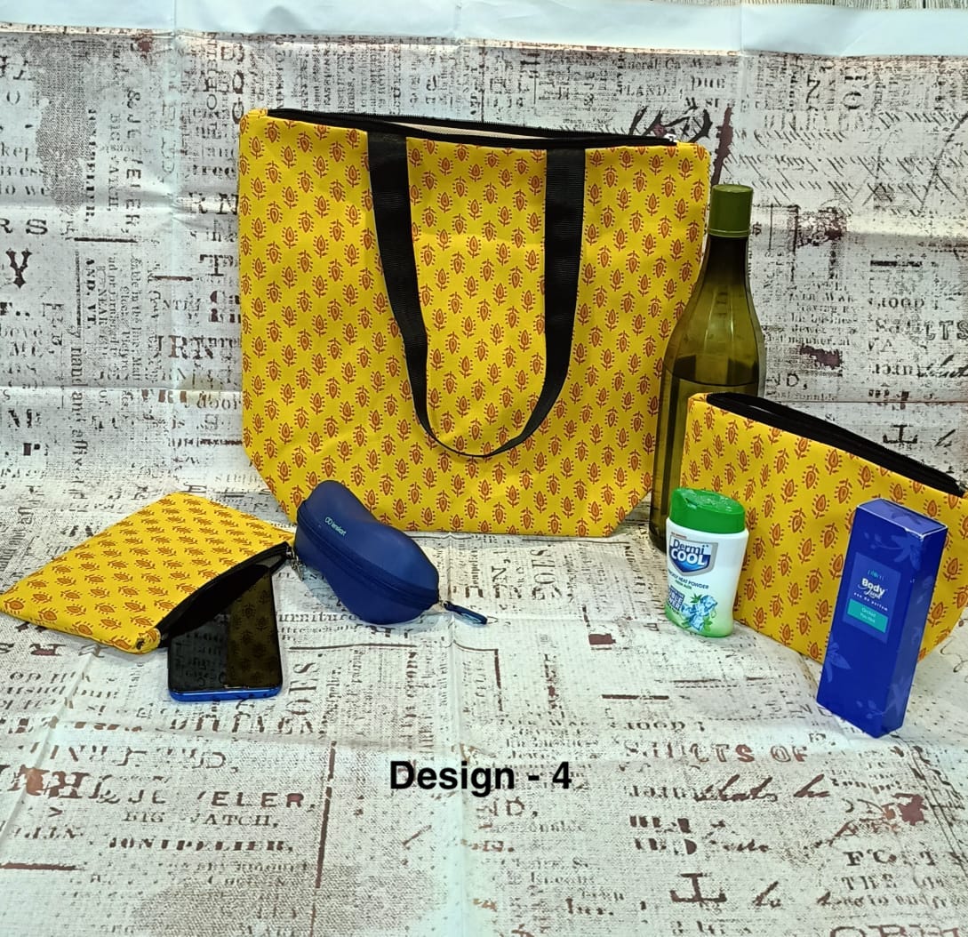 Ethnic Krisved Sustainable Tote Bag Set - Block Prints