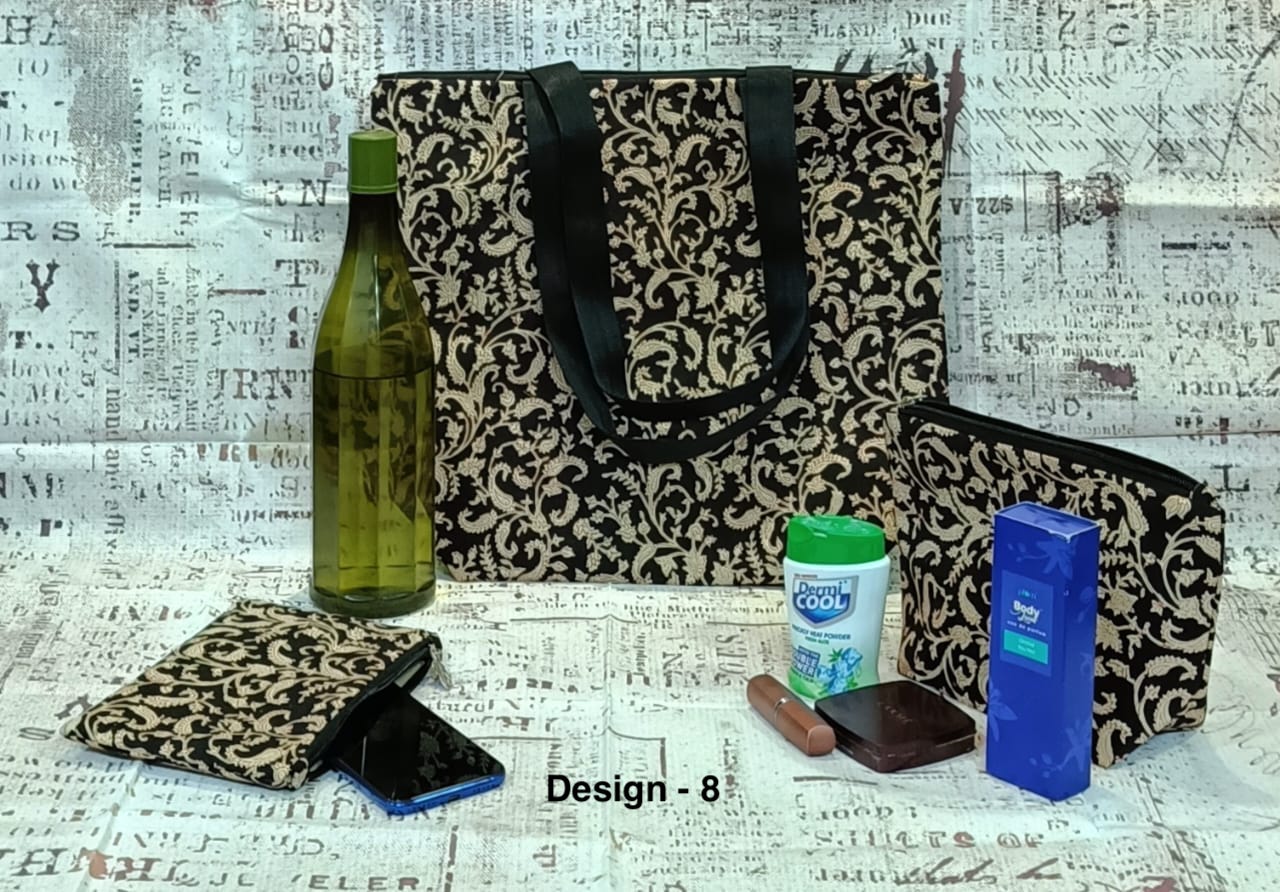 Ethnic Krisved Sustainable Tote Bag Set - Block Prints